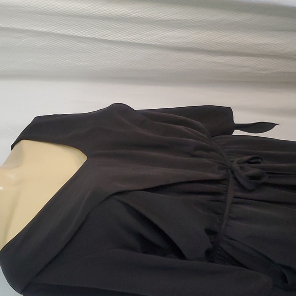 Free People Jumpsuit Black Cold Shoulder Belt V-Neck Wide Leg Size M - Picture 2 of 12